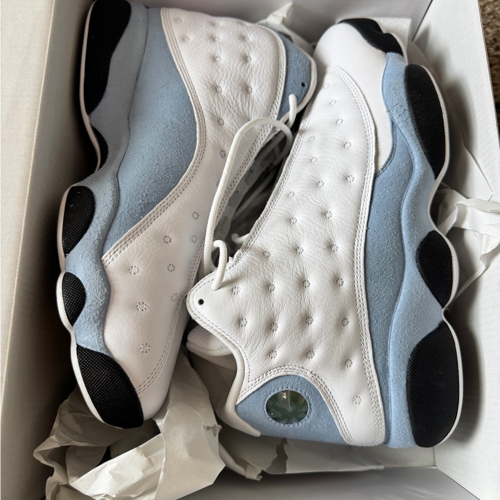 White and Blue Sneakers